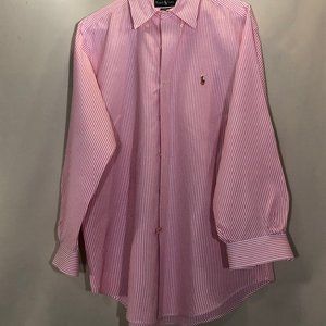 Ralph Lauren, Button Down, Long Sleeve Pink Pinstripe, Logo, 16 32/33 (i…